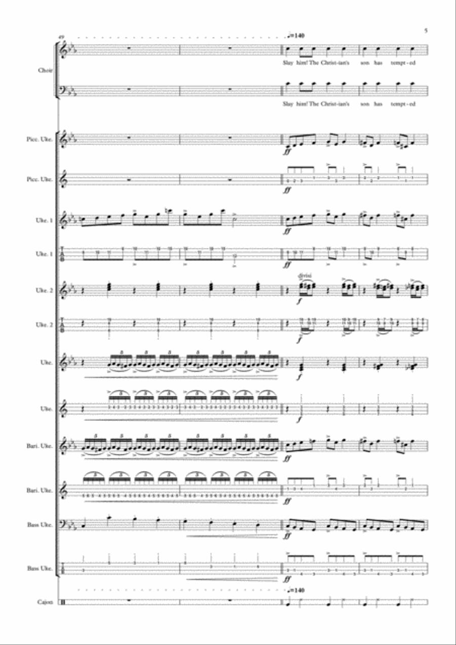 In the Hall of the Mountain King- Ukulele Ensemble Choir scores gallery preview page 5