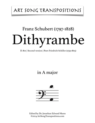 SCHUBERT: Dithyrambe, D. 801 (second version, transposed to A major)