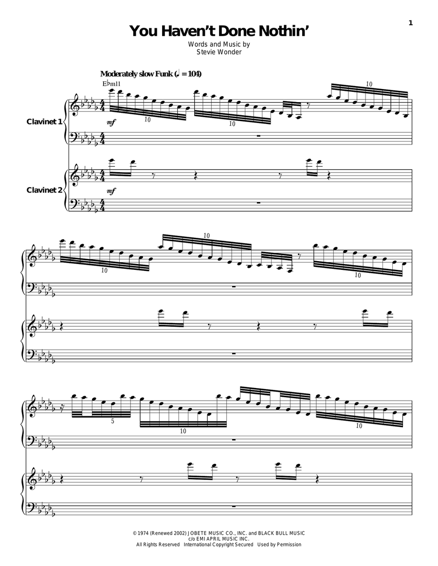 You Haven't Done Nothin' Piano scores gallery preview page 1