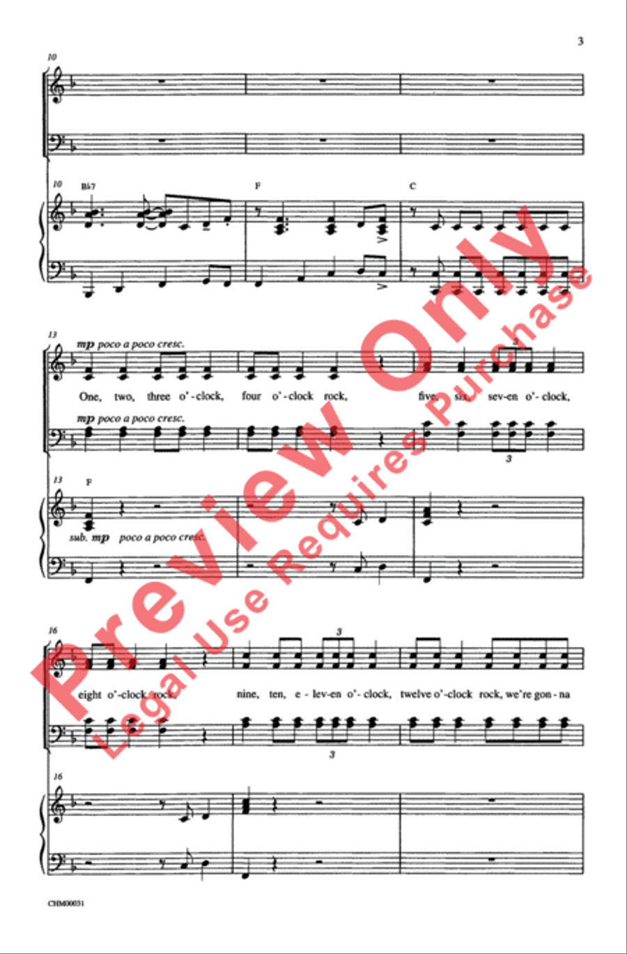 Rock Around the Clock 4-Part scores gallery preview page 3