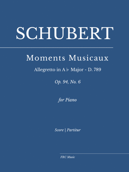 Moments Musicaux - VI. Allegretto in A♭ major - D. 789 (Op. 94), No. 6 - for Piano Solo image number null