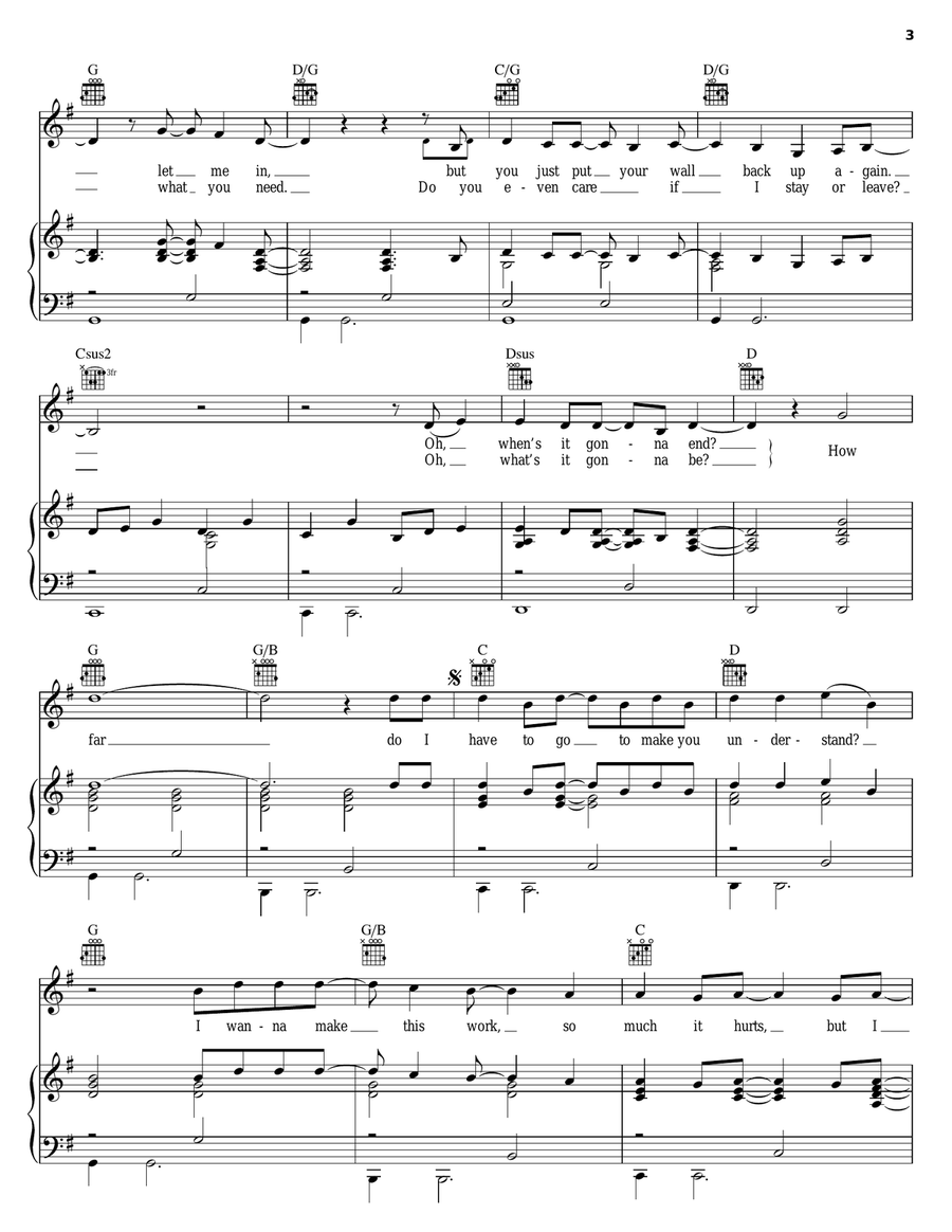 How Far Piano, Vocal, Guitar scores gallery preview page 3
