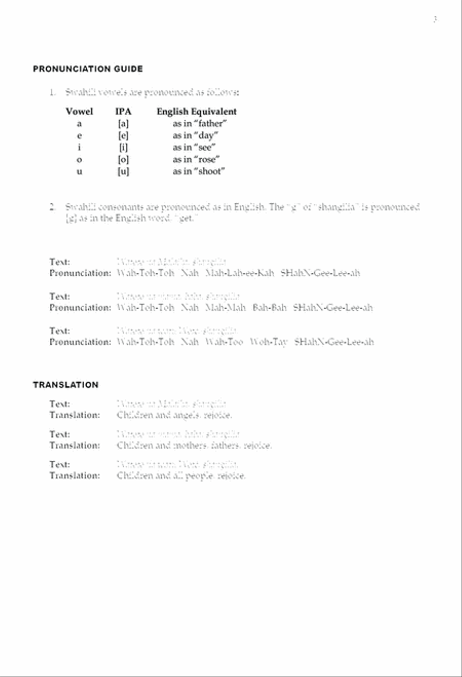Watoto na Malaika (Children and Angels, Rejoice) SSA scores gallery preview page 3