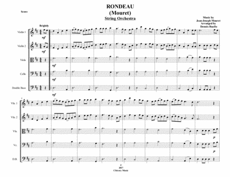 Rondeau (Mouret) - String Orchestra - Intermediate image number null