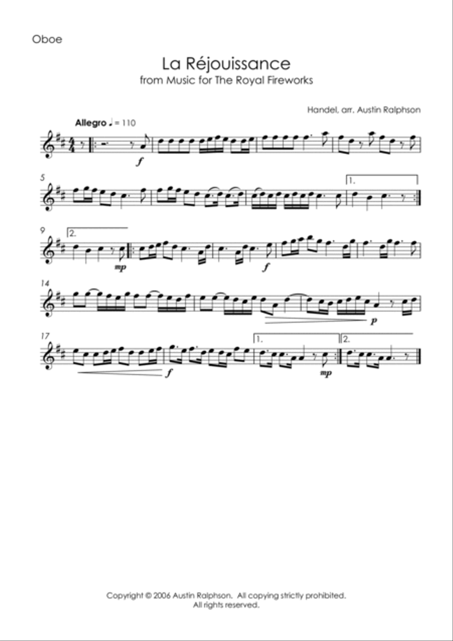 La Rejouissance (Fireworks) - wind quintet Woodwind Quintet scores gallery preview page 4