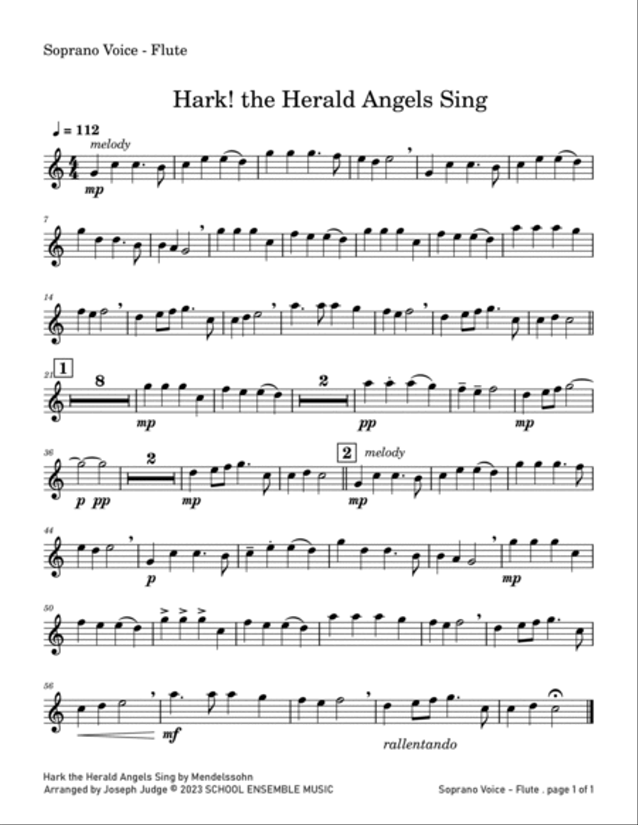 Hark The Herald Angels Sing for Woodwind Quartet in Schools Woodwind Quartet scores gallery preview page 5