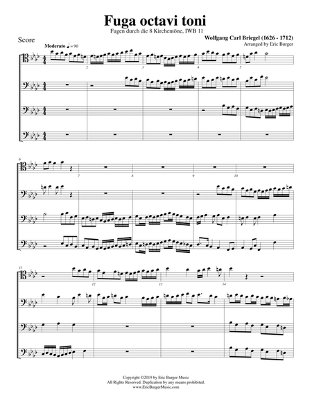 Fuga octavi toni for Trombone or Low Brass Quartet