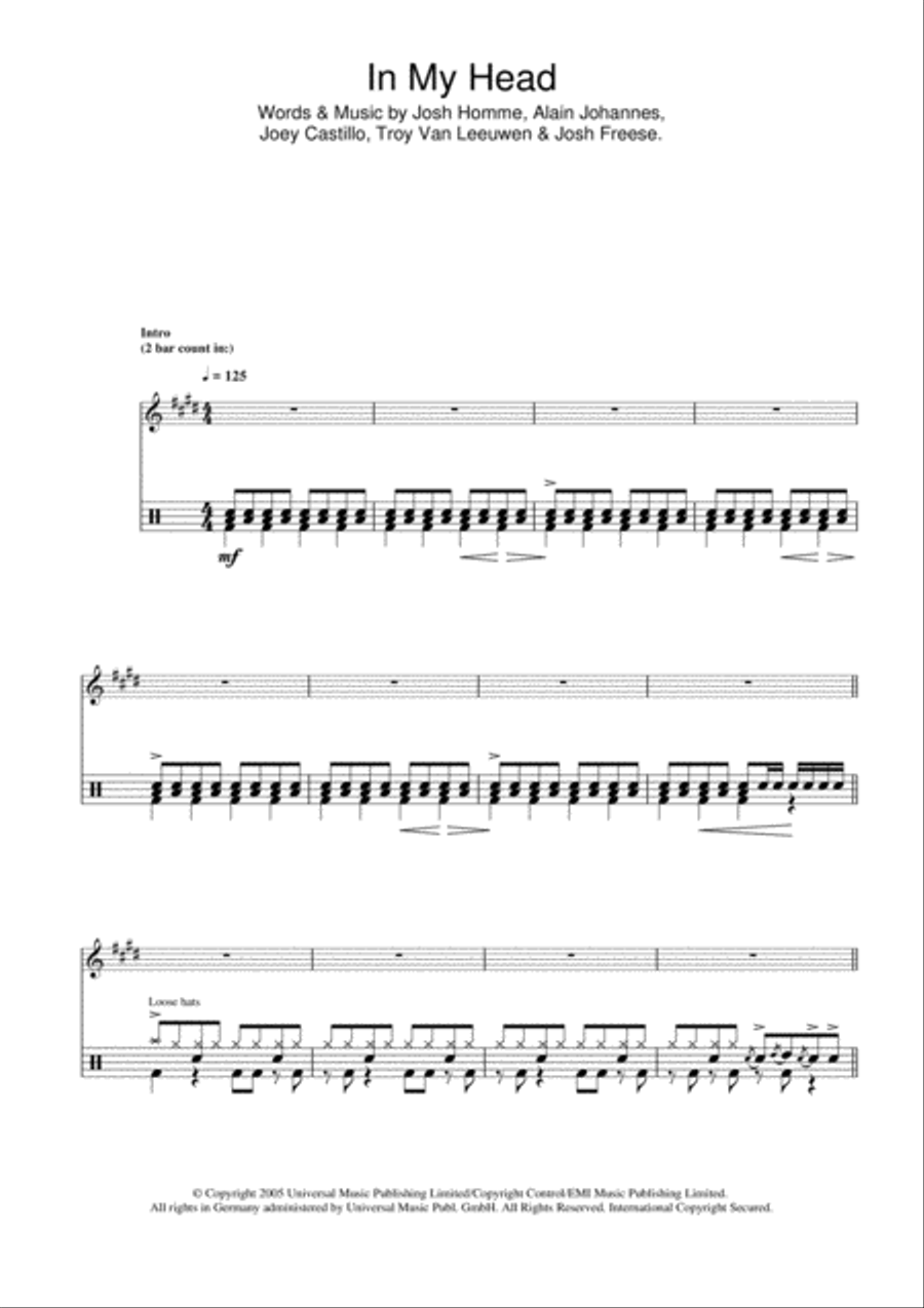 In My Head Drums scores gallery preview page 1