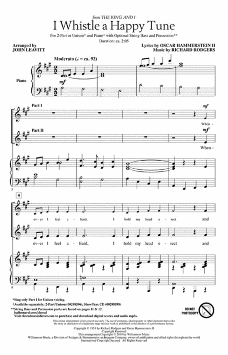I Whistle a Happy Tune 2-Part scores gallery preview page 2