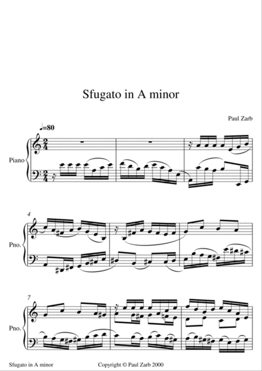 Sfugato in A Minor Sfugato in A Minor Piano Solo scores gallery preview page 2