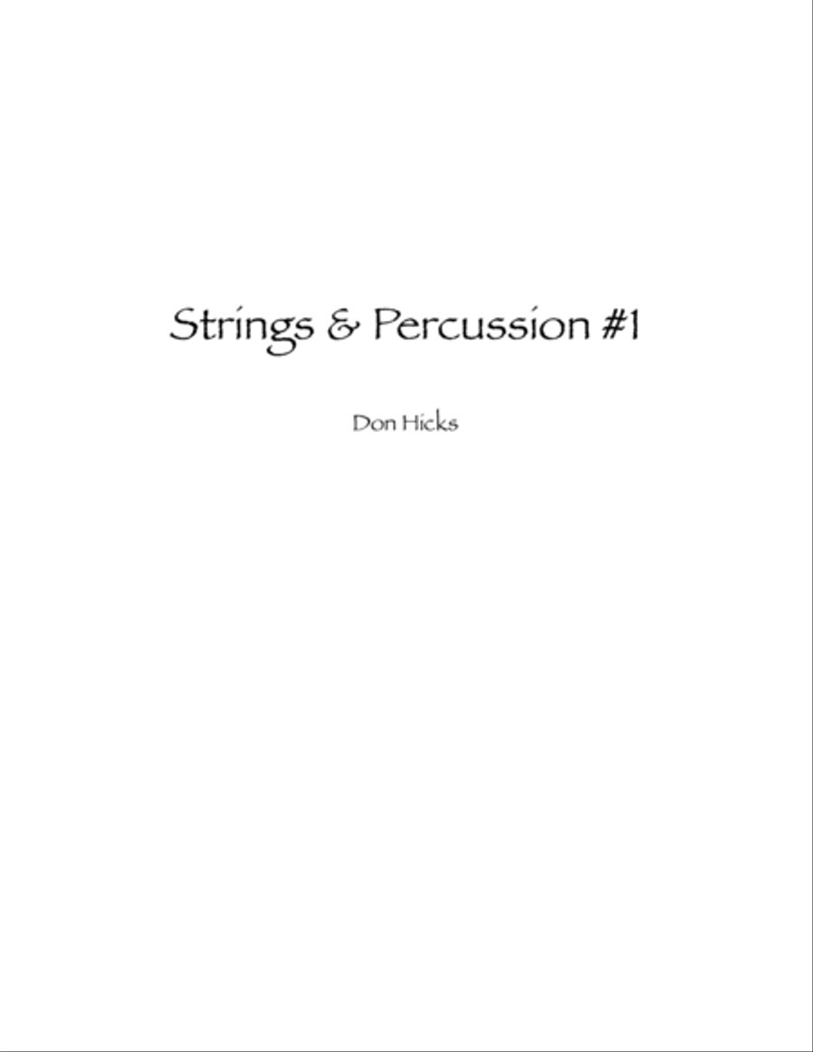 Strings & Percussion #1 Percussion Ensemble scores gallery preview page 1