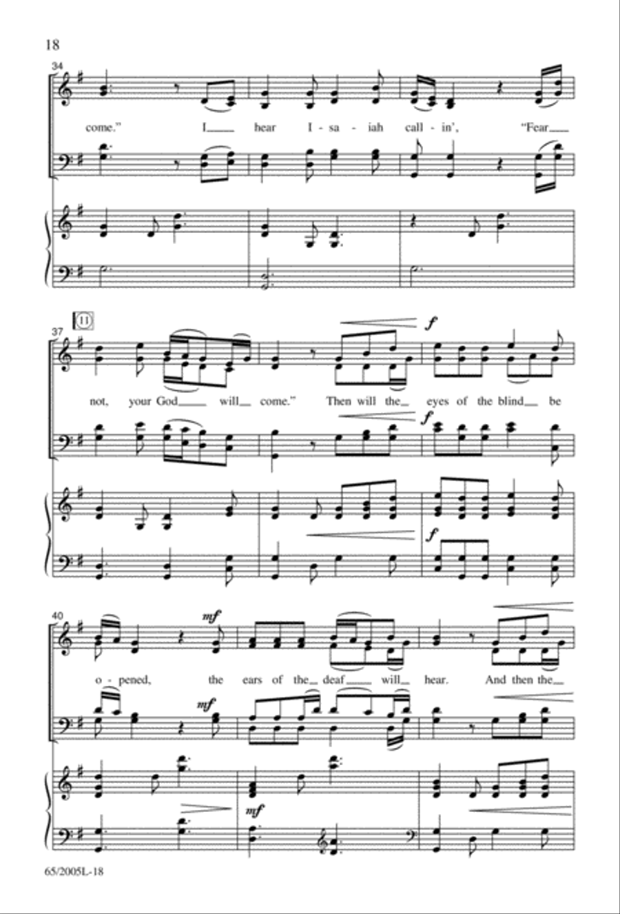 I Hear the Prophet Callin' 4-Part scores gallery preview page 19