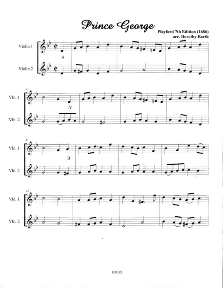 Romantic Playford: Prince George String Duet scores gallery preview page 2