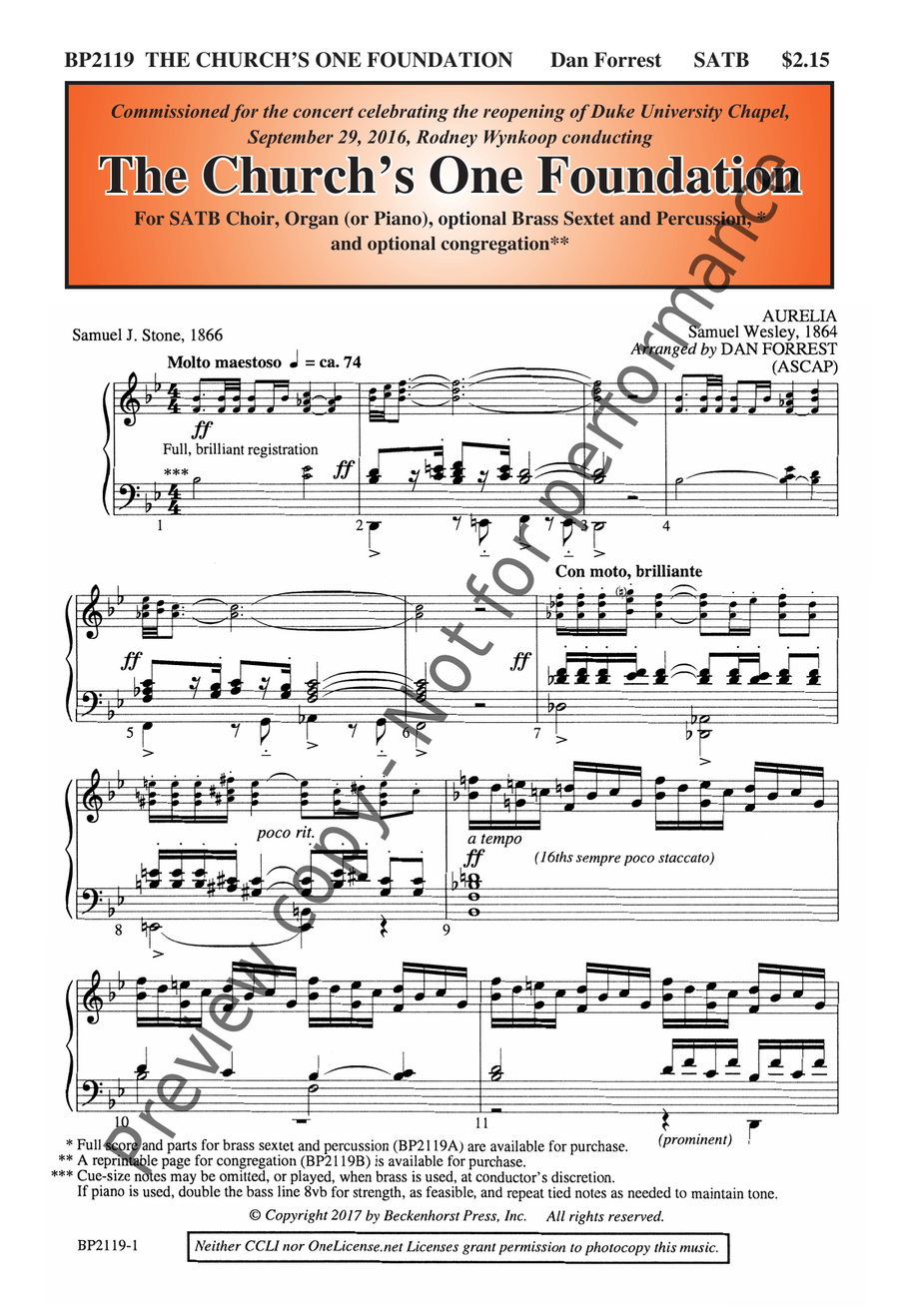 The Church's One Foundation - Forrest 4-Part scores gallery preview page 2