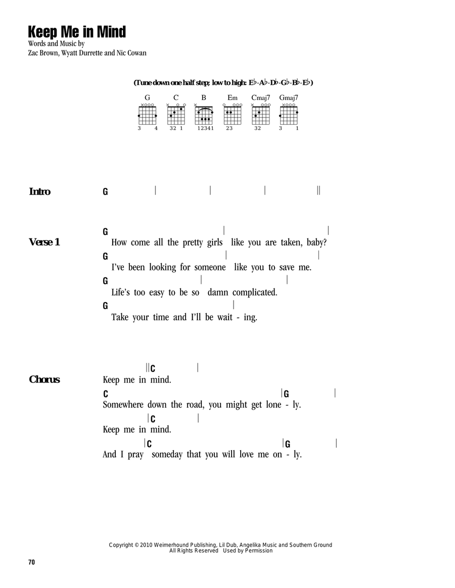 Keep Me In Mind Acoustic Guitar scores gallery preview page 1