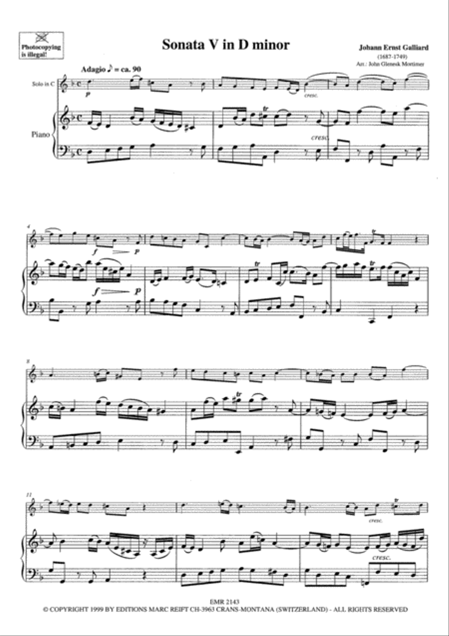 Sonata No. 5 in D minor Bassoon Solo scores gallery preview page 3