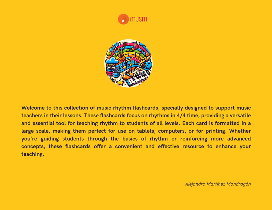 Rhythm Flash Cards For Music Lessons Flash Cards & Games scores gallery preview page 2