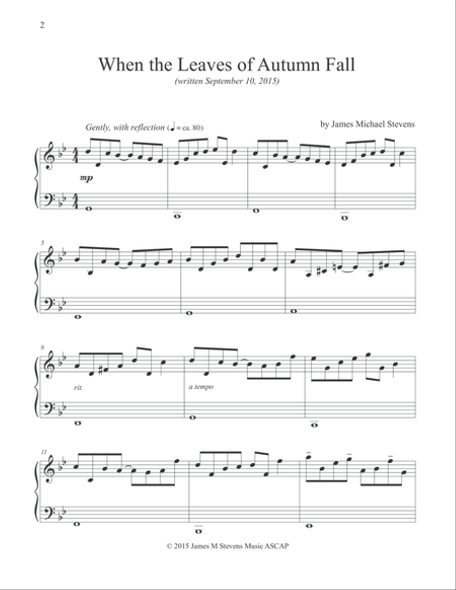 When the Leaves of Autumn Fall Piano Solo scores gallery preview page 2