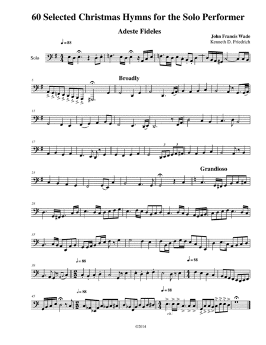 60 Christmas Hymns for the Solo Performer Tuba scores gallery preview page 3