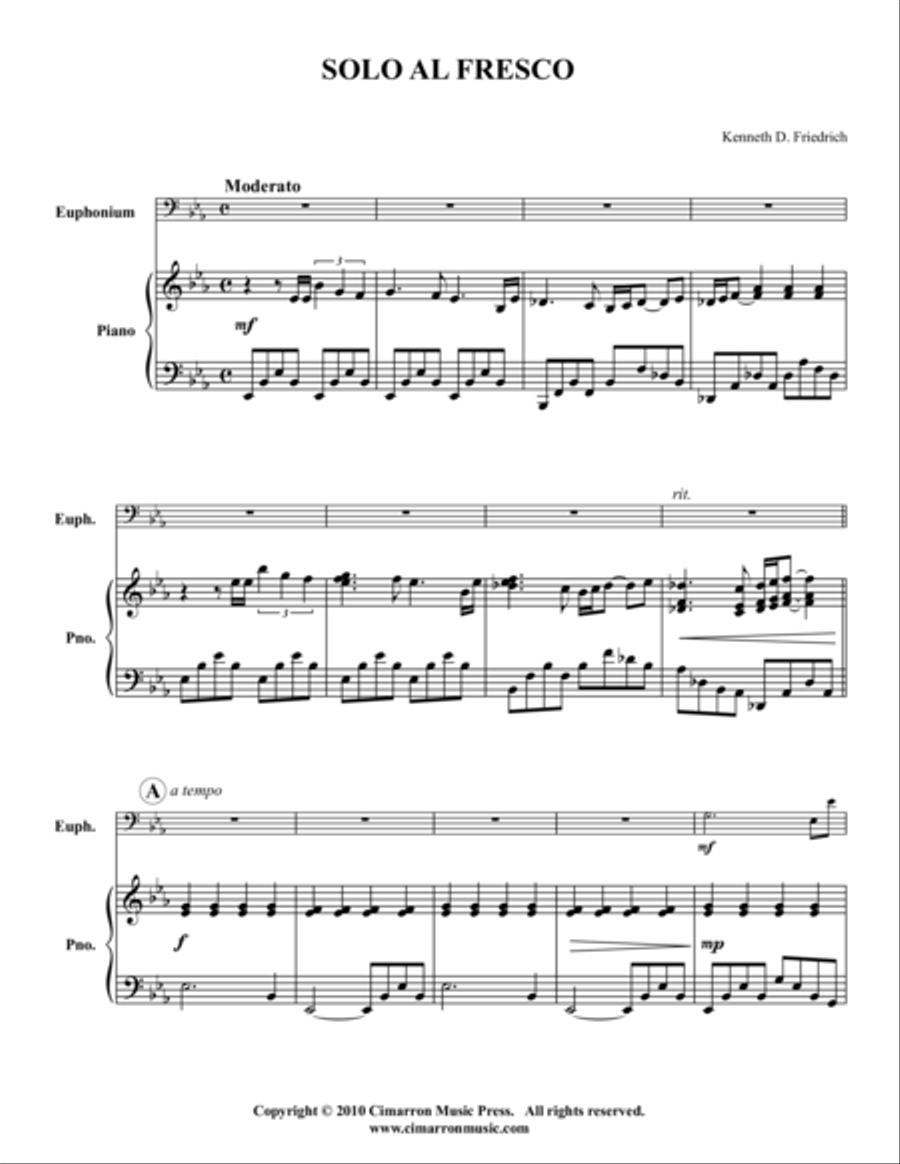 Solo al Fresco Solo al Fresco Euphonium scores gallery preview page 1