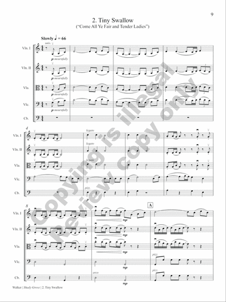 Shady Grove: and Other Songs from the Appalachian Mountains String Orchestra scores gallery preview page 6