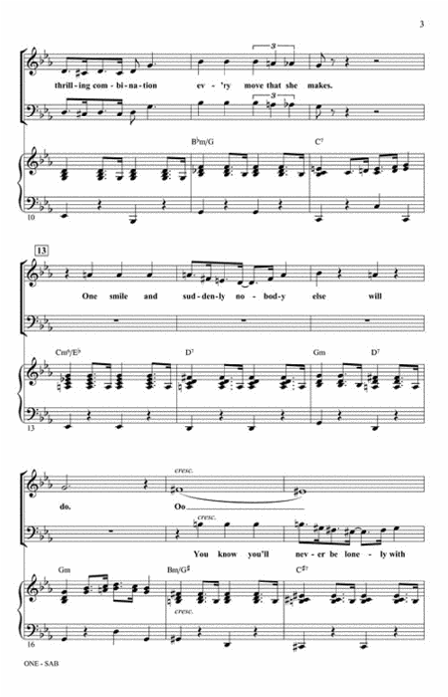 One (from A Chorus Line) 3-Part scores gallery preview page 3