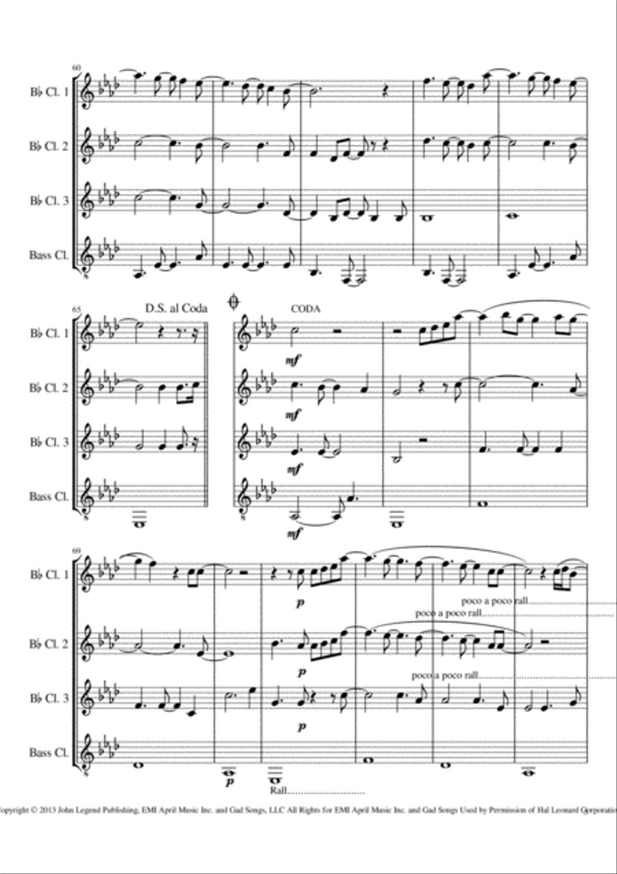 All Of Me Clarinet Quartet scores gallery preview page 5