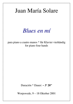 Book cover for Blues en mi [piano 4 hands]