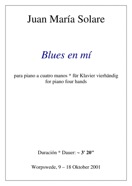 Blues en mi [piano 4 hands]