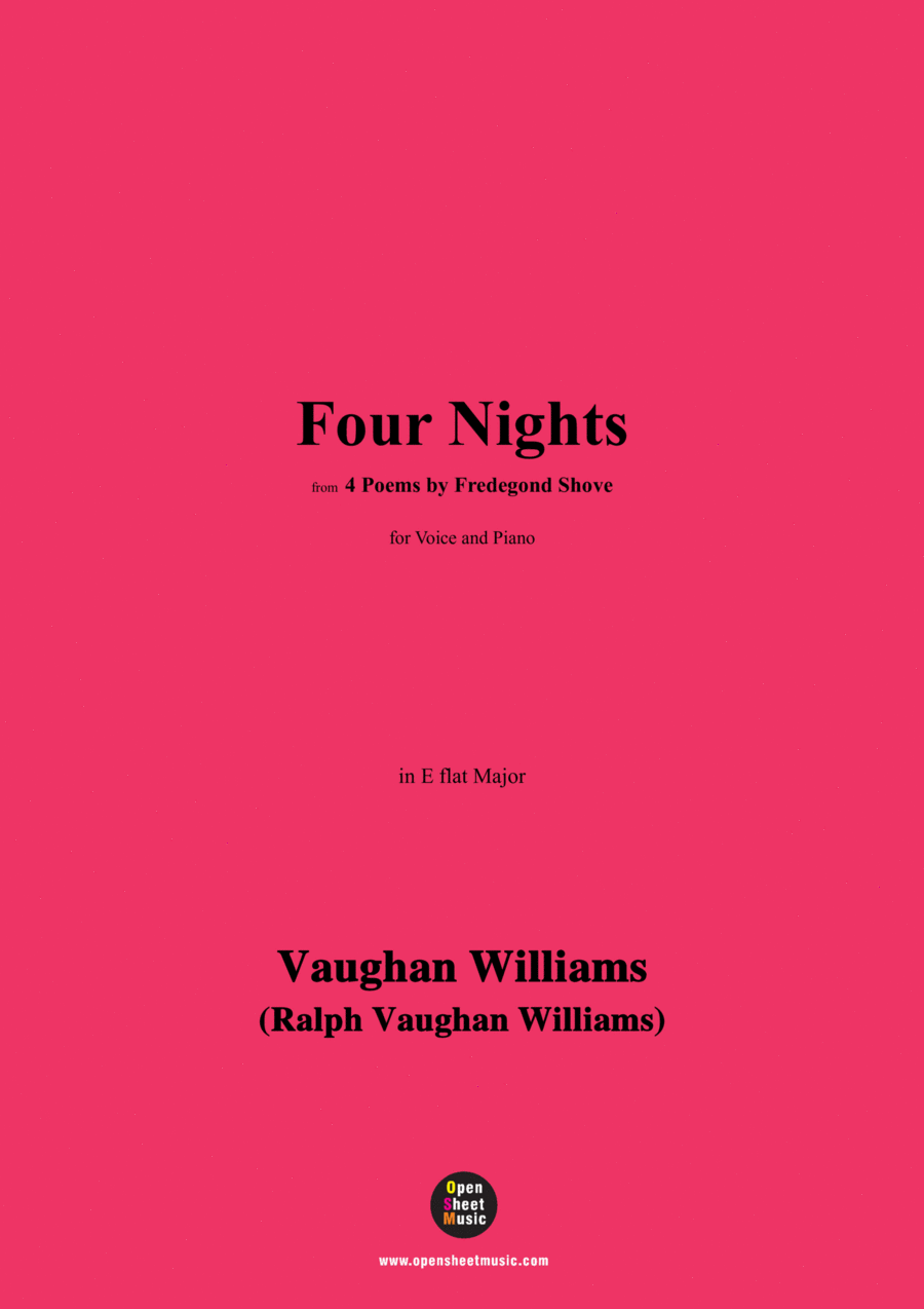 Vaughan Williams-Four Nights(1925),in E flat Major Voice scores gallery preview page 1
