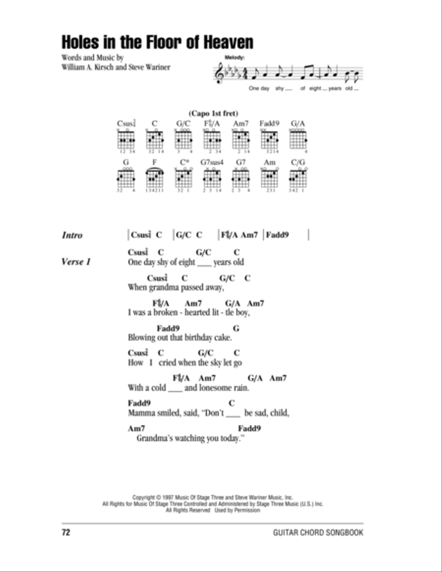 Holes In The Floor Of Heaven Electric Guitar scores gallery preview page 1