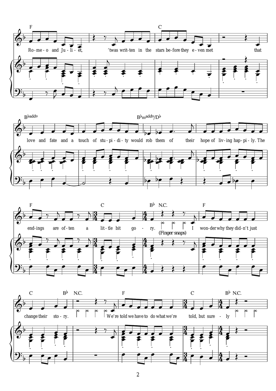 Naughty (from Matilda The Musical) Piano, Vocal scores gallery preview page 2