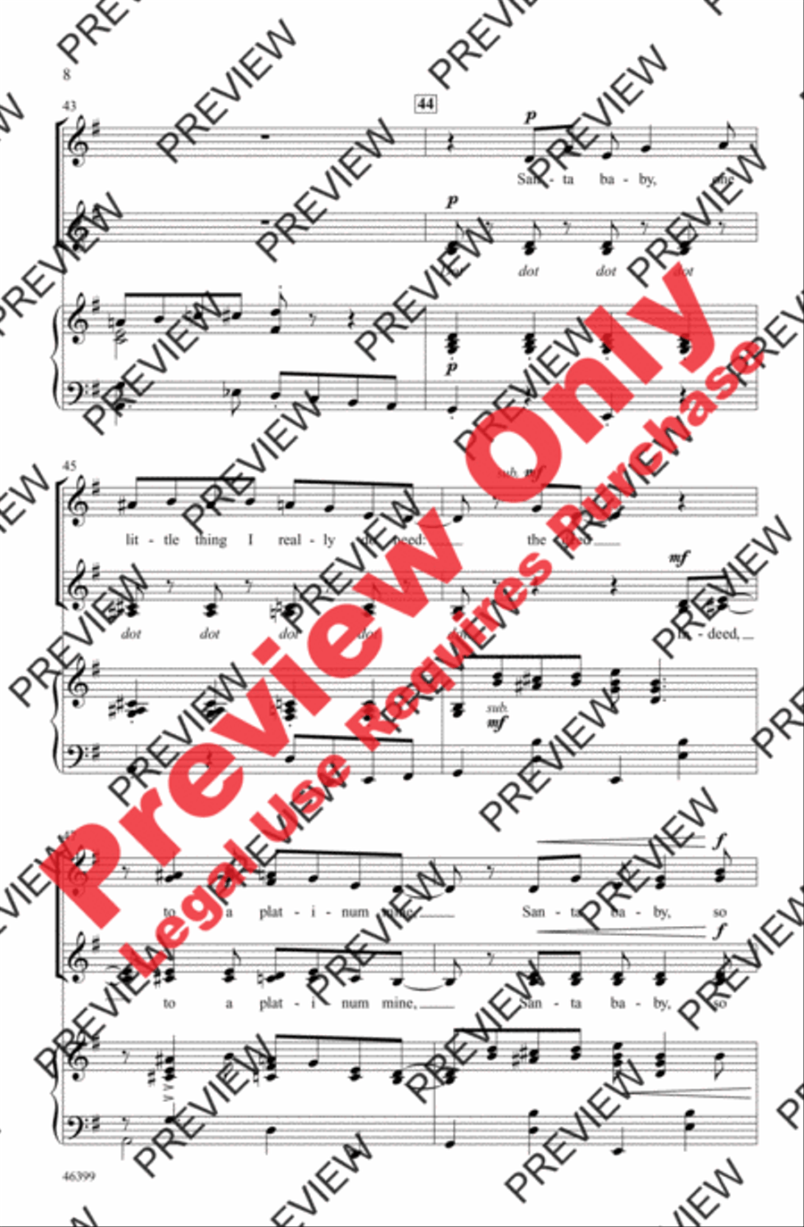 Santa Baby Santa Baby Women's Choir scores gallery preview page 8