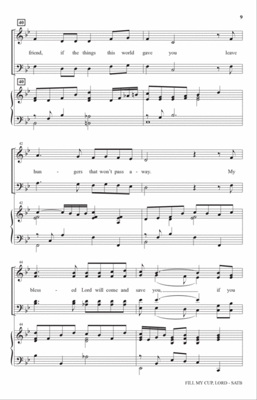 Fill My Cup, Lord (arr. Stan Pethel) 4-Part scores gallery preview page 7