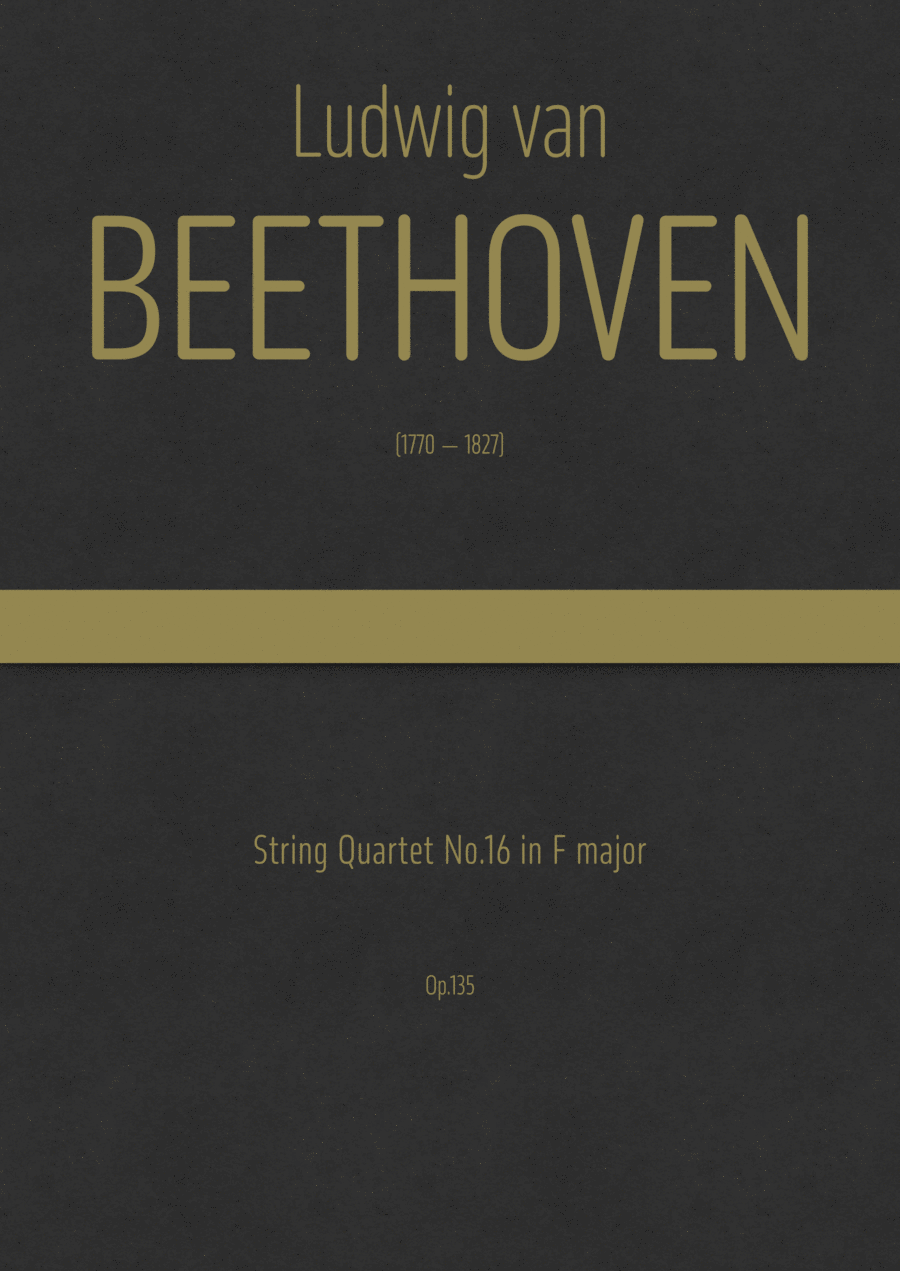 Beethoven - String Quartet No.16 in in F major, Op.135 String Quartet scores gallery preview page 1