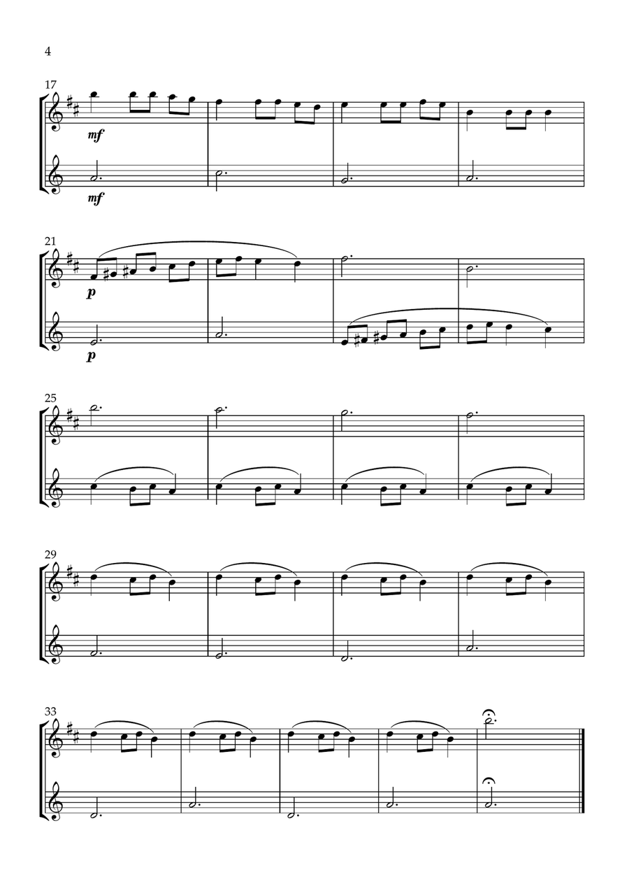 8 EASY CHRISTMAS SONGS (for Clarinet and Violin) B-Flat Clarinet scores gallery preview page 4