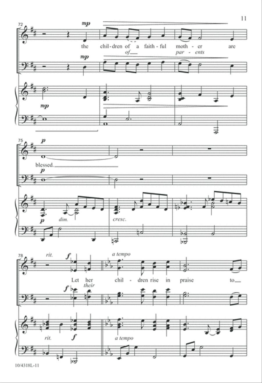 Rise Up and Call Her Blessed 4-Part scores gallery preview page 11