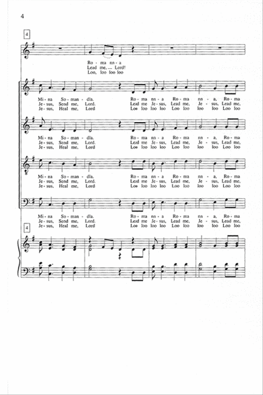 South African Praises (Medley) 4-Part scores gallery preview page 3