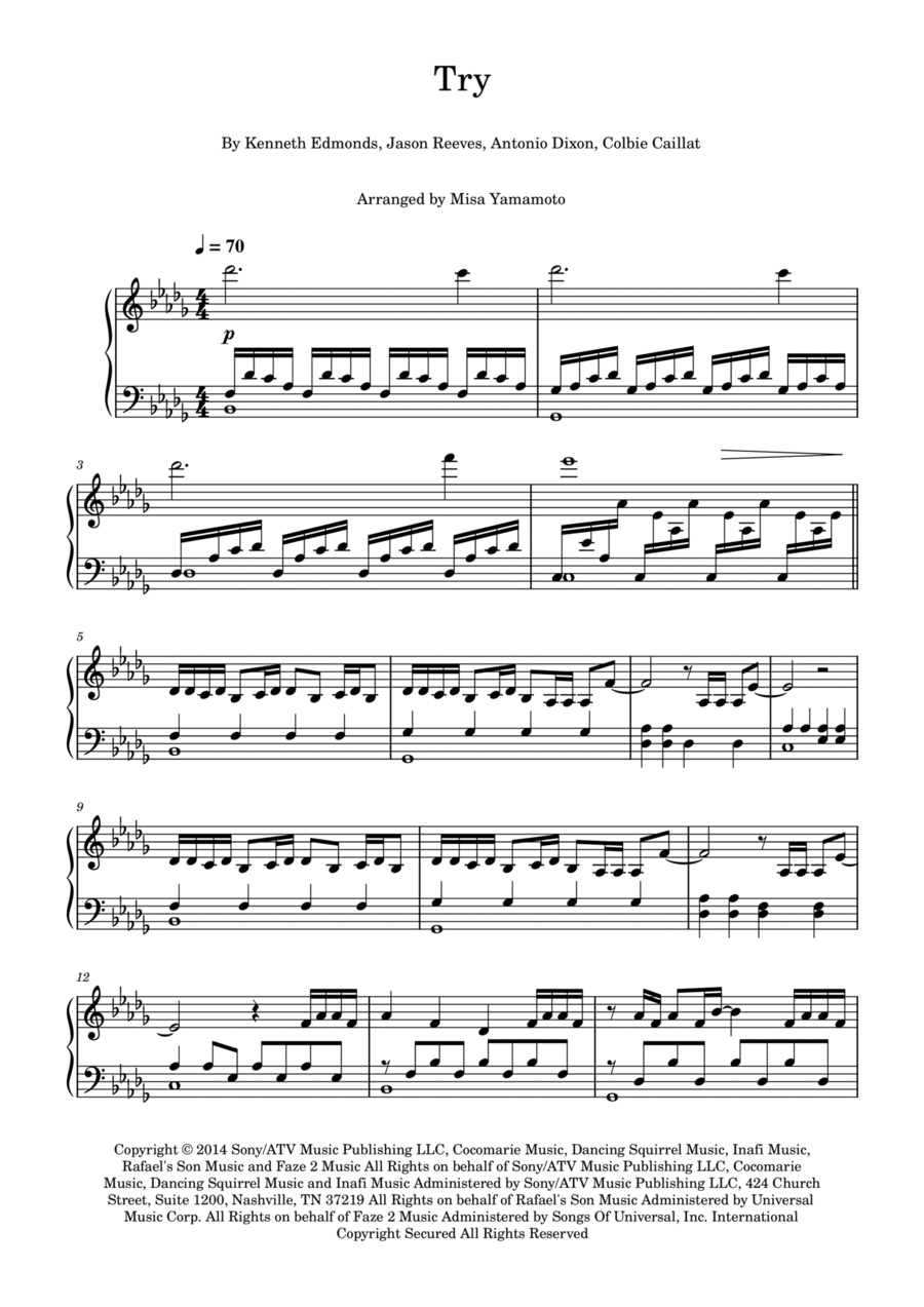 Try Piano Solo scores gallery preview page 1