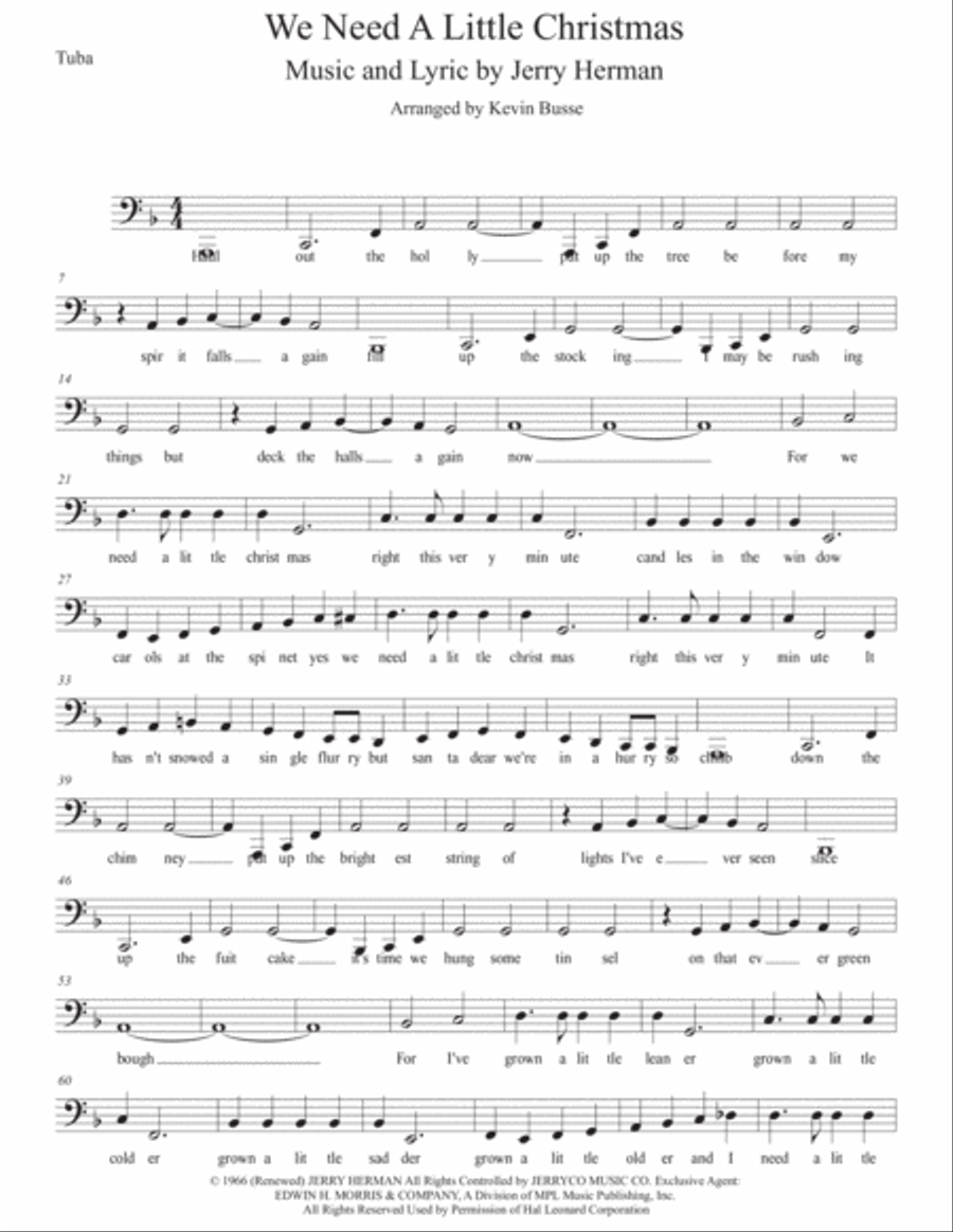 We Need A Little Christmas Tuba scores gallery preview page 1