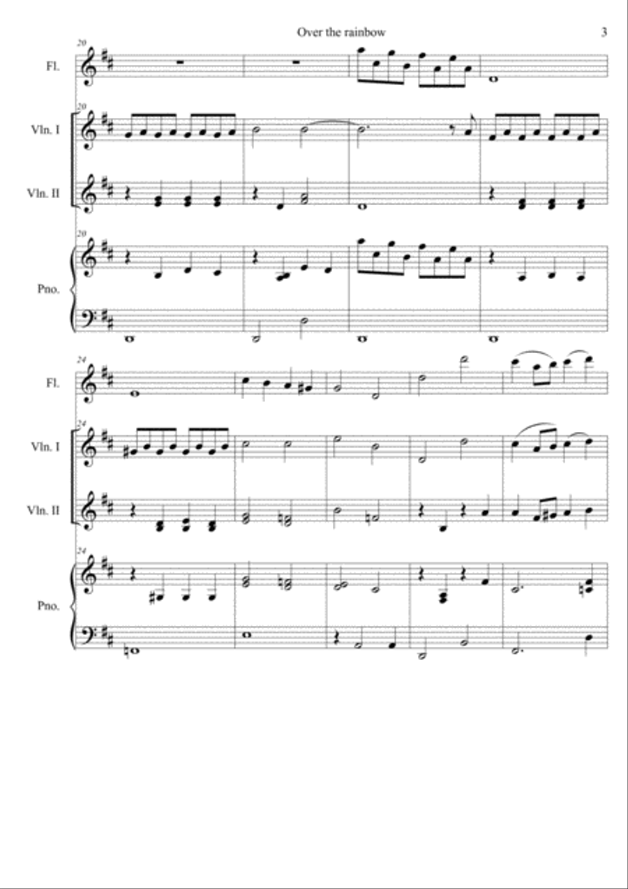 Over The Rainbow (from The Wizard Of Oz) Flute scores gallery preview page 3