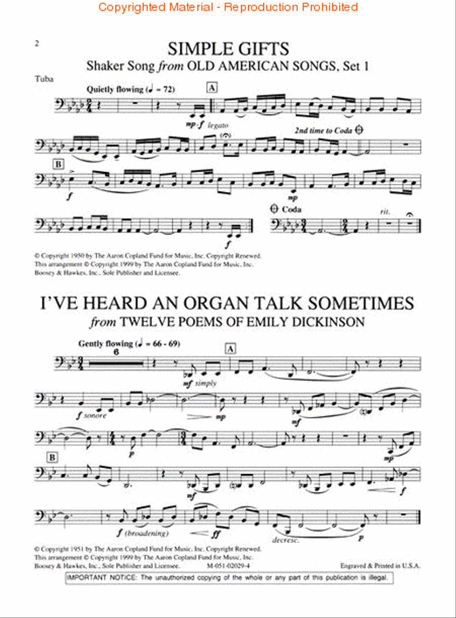 Copland for Tuba Copland for Tuba Tuba scores gallery preview page 2