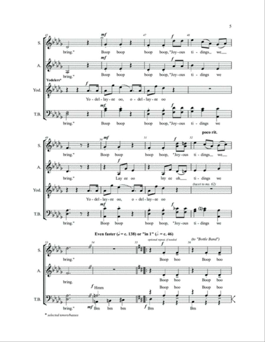 Yodel Carol Yodel Carol 4-Part scores gallery preview page 4