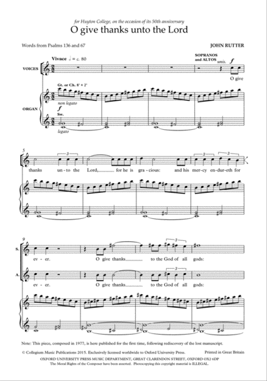 O give thanks unto the Lord SSA scores gallery preview page 2