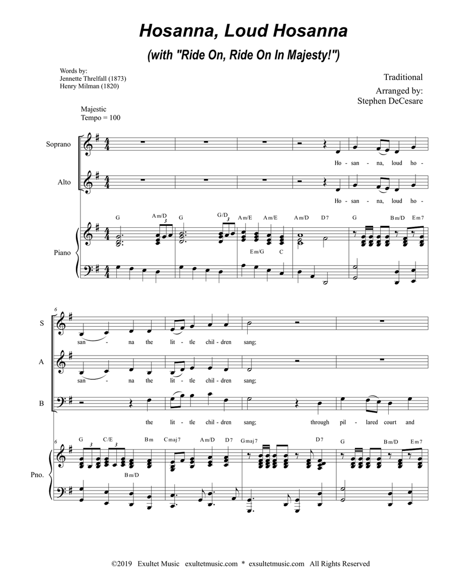 Hosanna, Loud Hosanna (with 