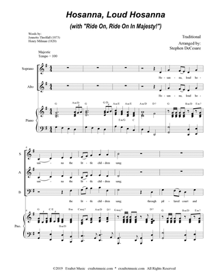 Hosanna, Loud Hosanna (with "Ride On, Ride On In Majesty!") (SAB - Piano accompaniment)