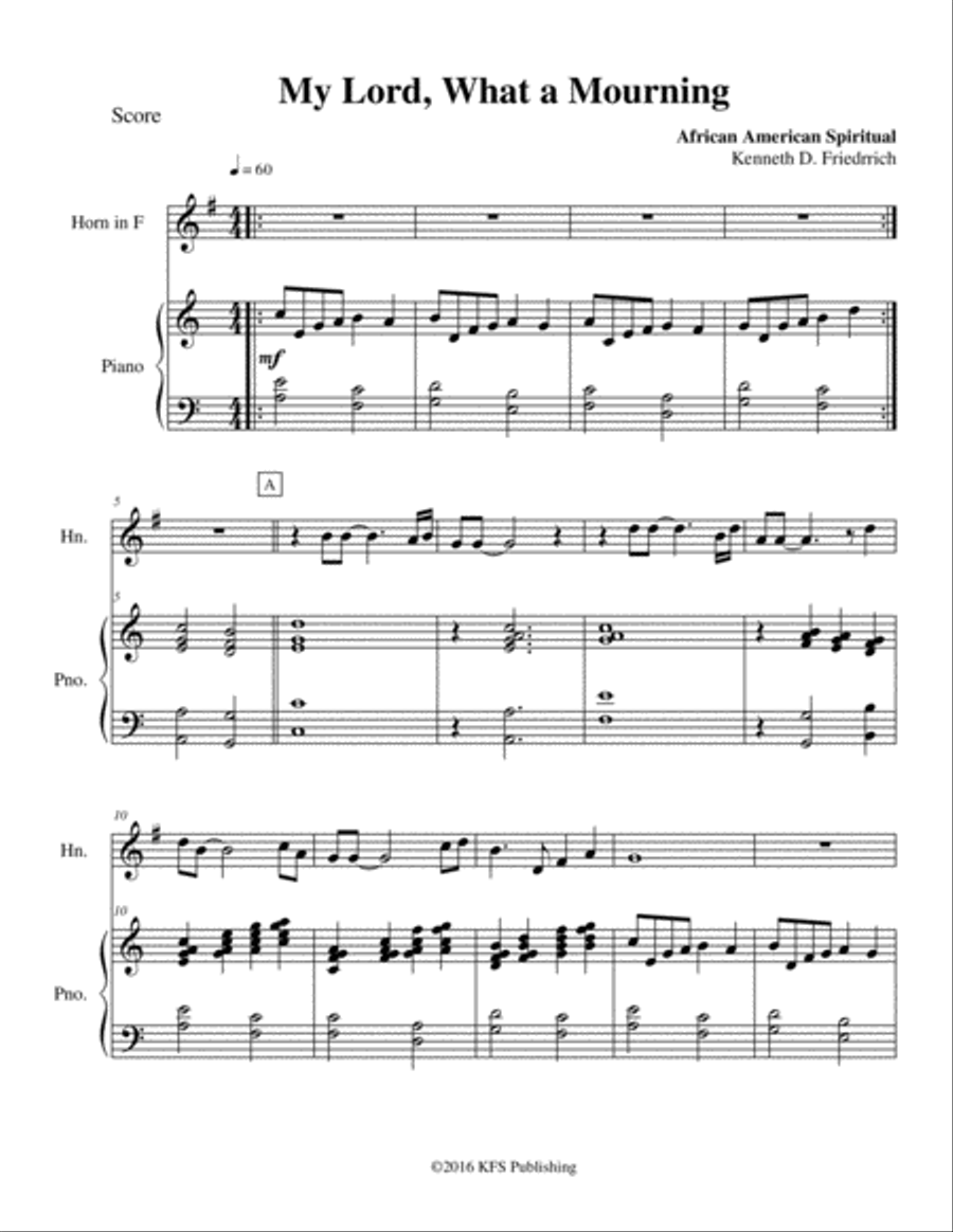 My Lord, What a Mourning Horn scores gallery preview page 1