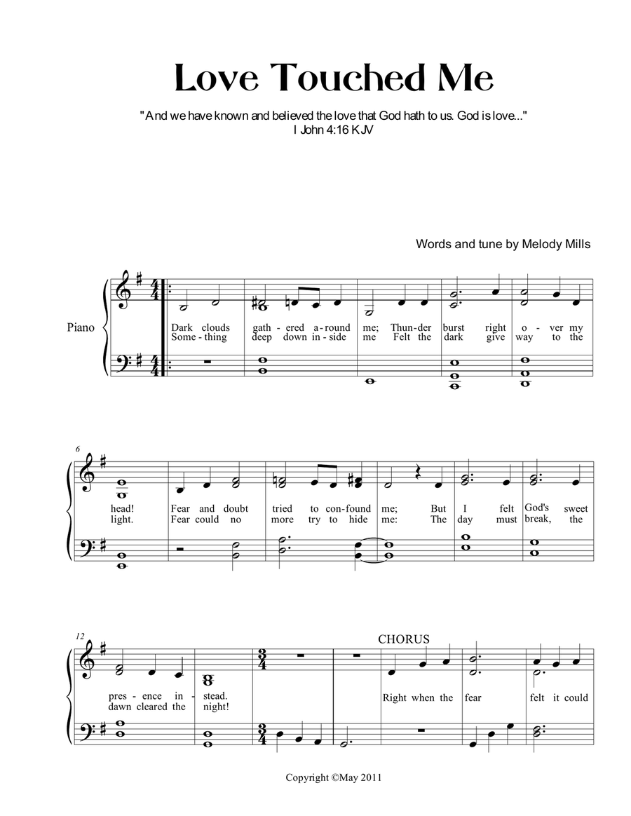 Love Touched Me Love Touched Me Voice scores gallery preview page 1
