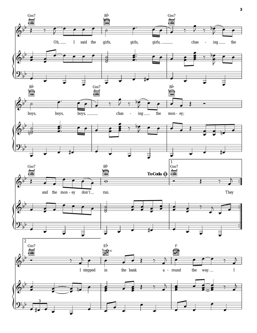 Chasing Chasing Piano, Vocal, Guitar scores gallery preview page 3