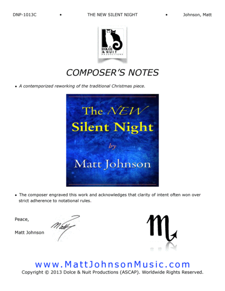 The NEW Silent Night ~ NEW melodic and harmonic adaptation ~ for S.A.T.B. voices, accompanied image number null